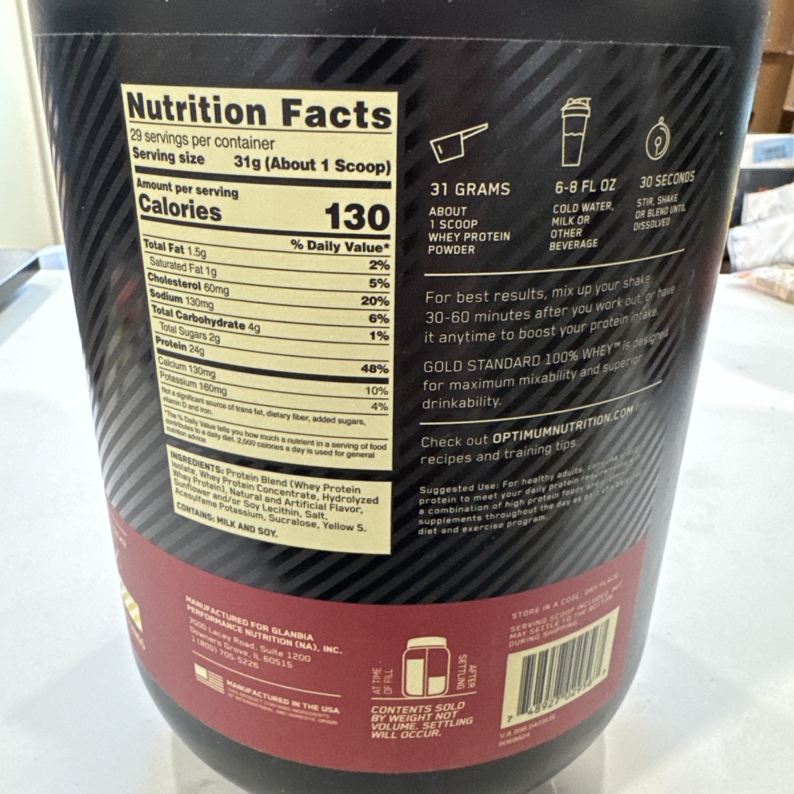 Optimum Nutrition Gold Standard 100% Whey 2lb Protein Powder – Banana Cream