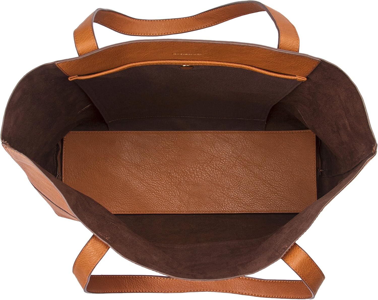 Large Vegan Leather Tote – Womens Slouchy Shoulder Bag with Open Top Tan