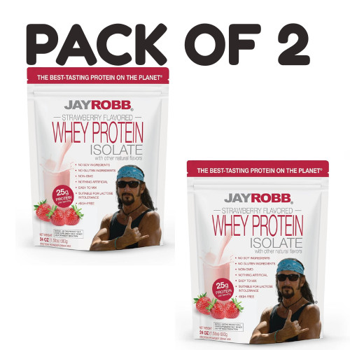 JAYROBB Whey Protein 1.5 Pound, Strawberry PACK OF 2
