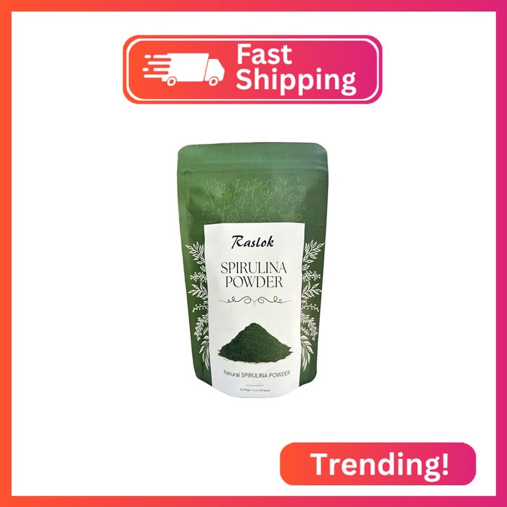 Raslok Pure Spirulina Powder | Immune Support and Antioxidants | No Filler & Non