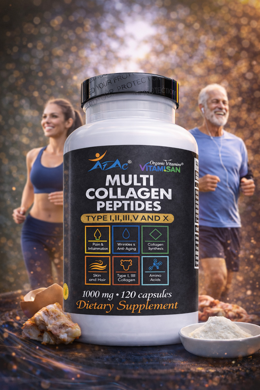 COLLAGEN HYDROLYZED FORT 120 CAPS COLAGENO HIDrolyzed PROTECT SKIN BONES MUSCLE