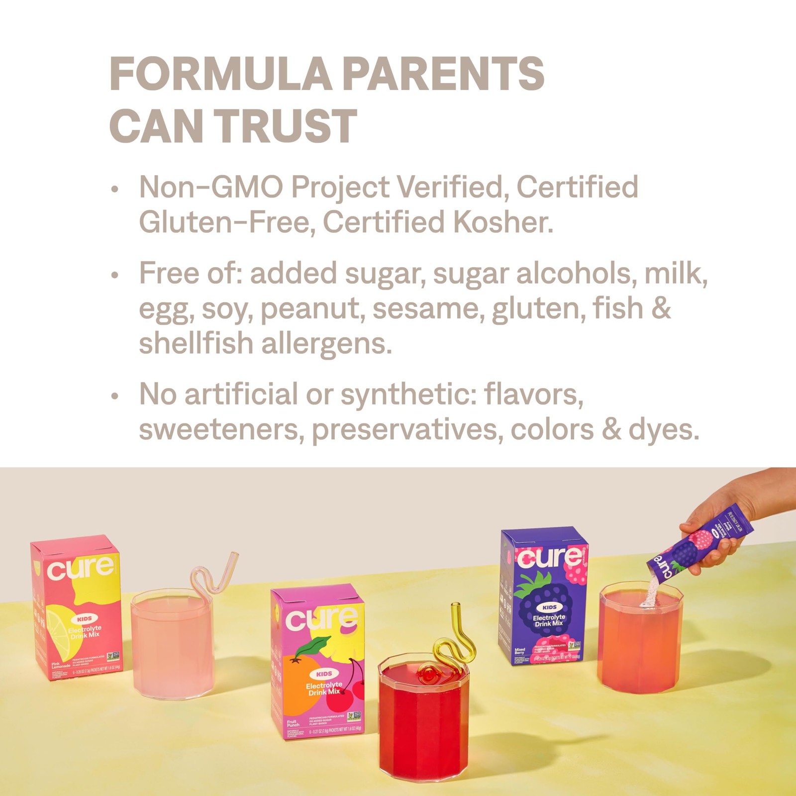 Cure Hydration Kids Electrolyte Drink Mix Fruit Punch 9/2026