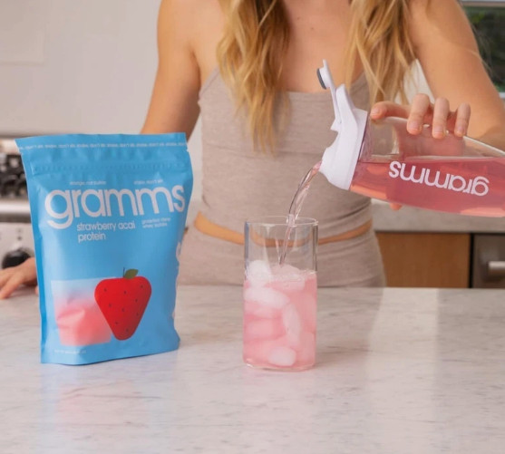 gramms Strawberry Acai Clear Whey Isolate Protein Powder Lactose-Free 455g