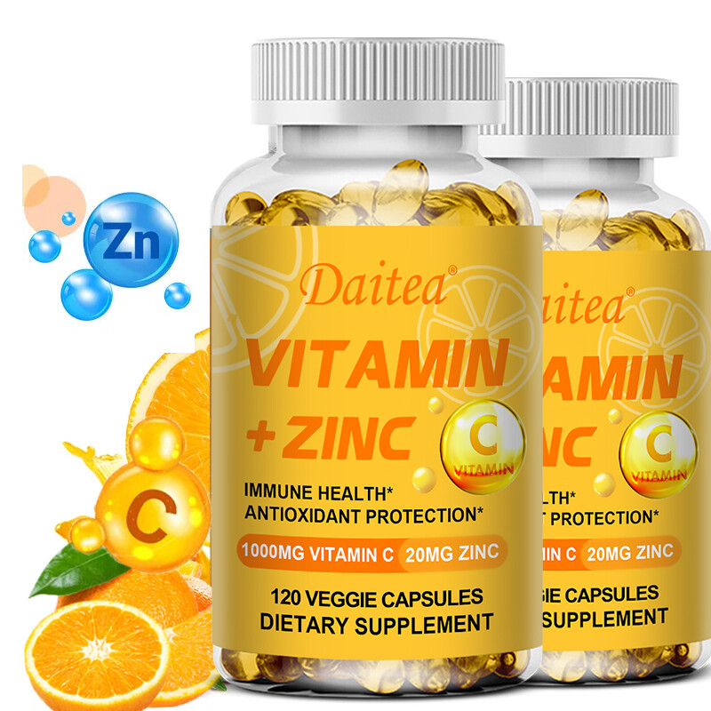 Vitamin C + Zinc – Immune Health, Antioxidant, Immunity 1000mg – Made in The USA