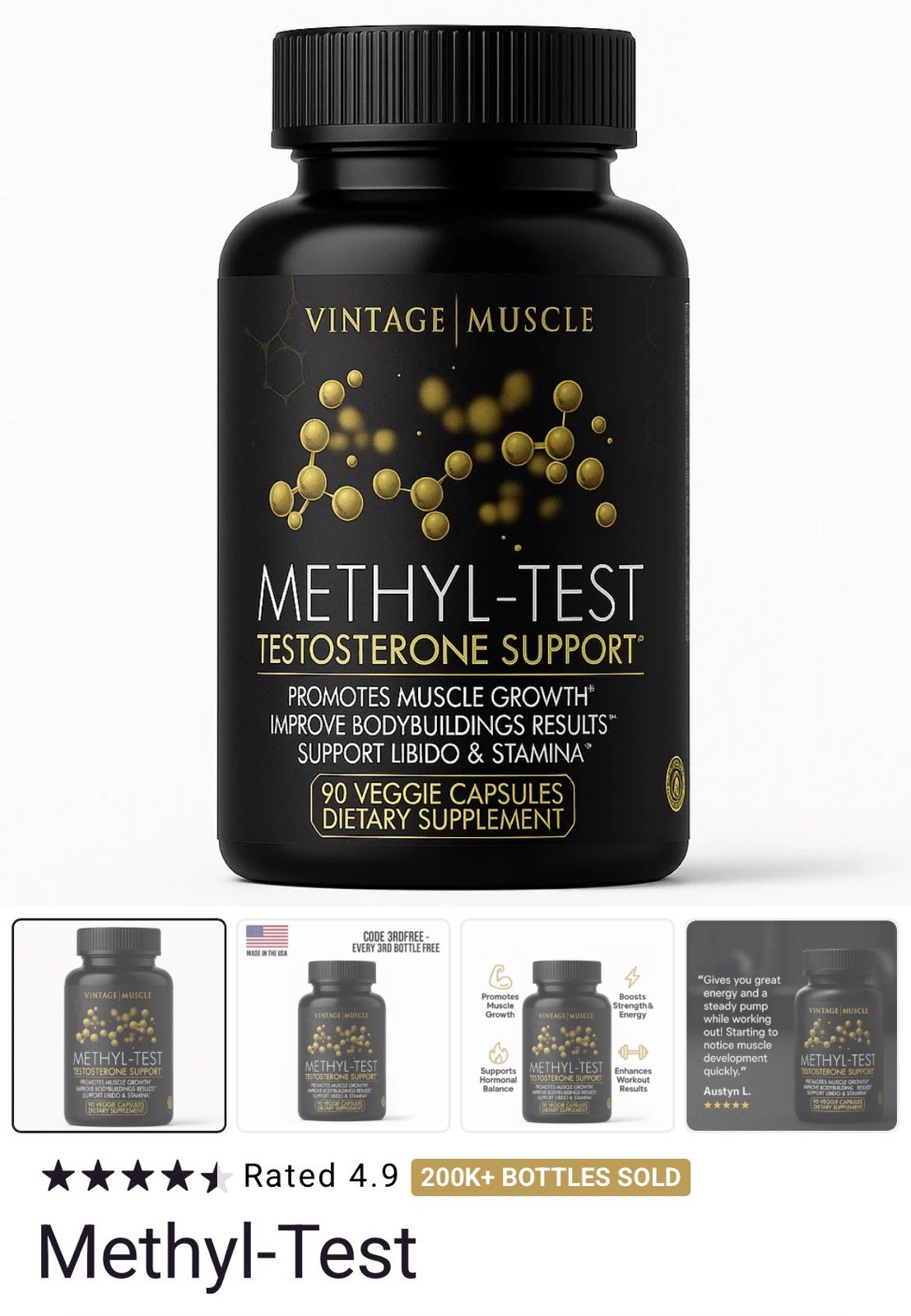 Methyl Test Pills 💊 4 Free Range Test Boost & support By Vintage Muscle 💪 🌿