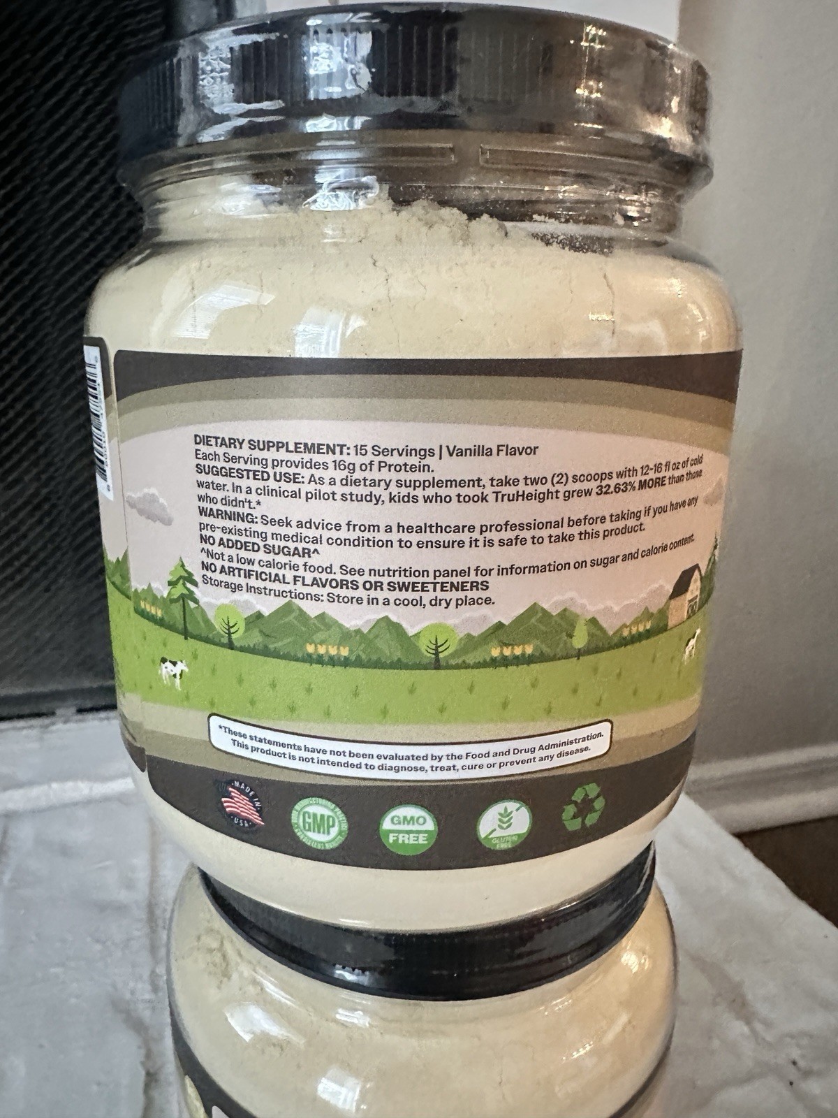 TruHeight Protein Powder, Growth Protein Shake Vanilla No sugar No Art. Flavor