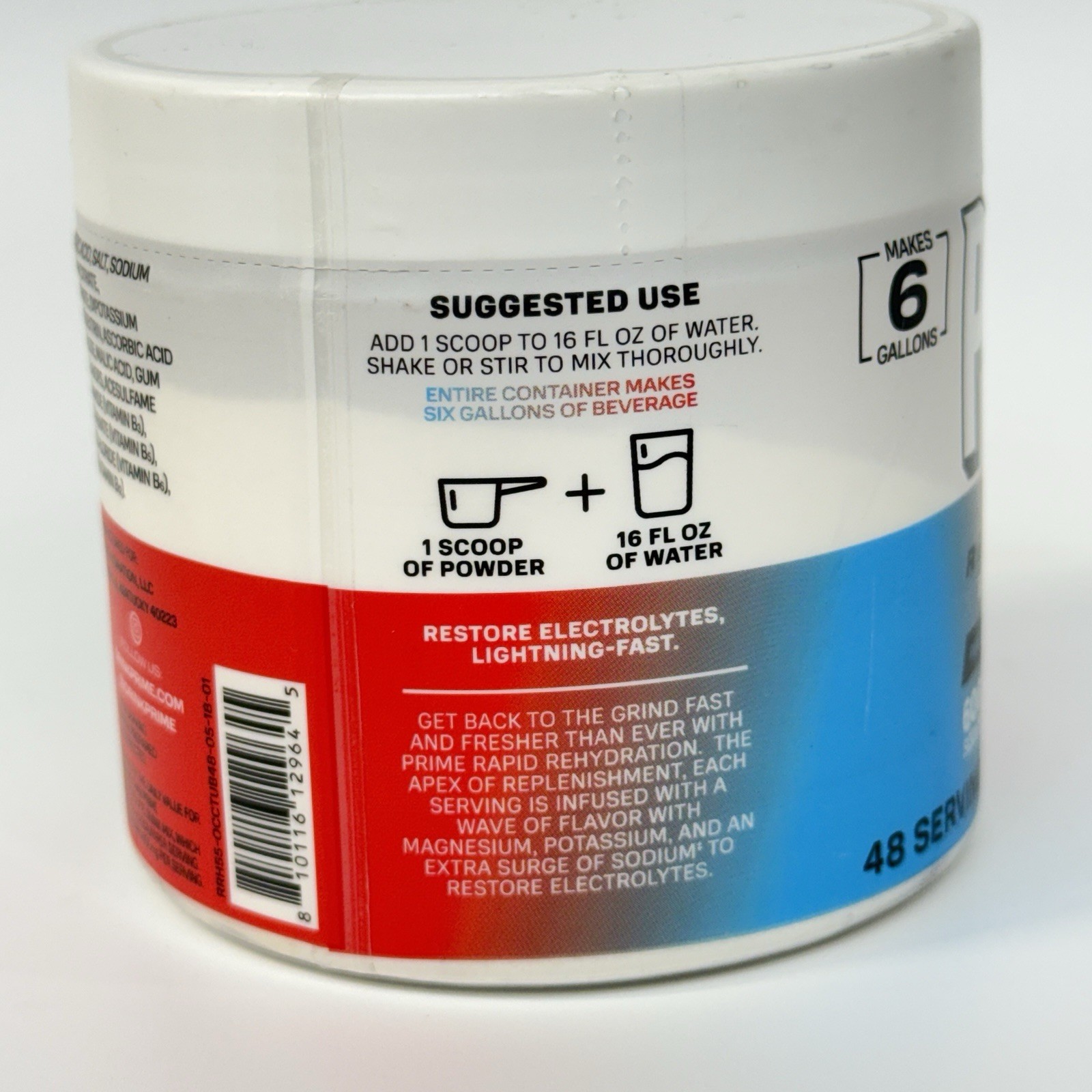 PRIME Rapid Rehydration Electrolyte Drink Mix Ocean Cherry 9.9 oz/283g Exp 1/28