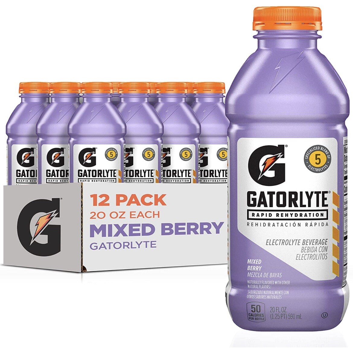 Gatorlyte Rapid Rehydration Electrolyte Beverage Mixed Berry 12 Pack