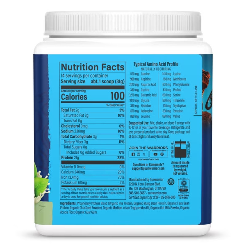 US Organic Warrior Blend Performance Unflavored 427.42G Tub (14 Srv)