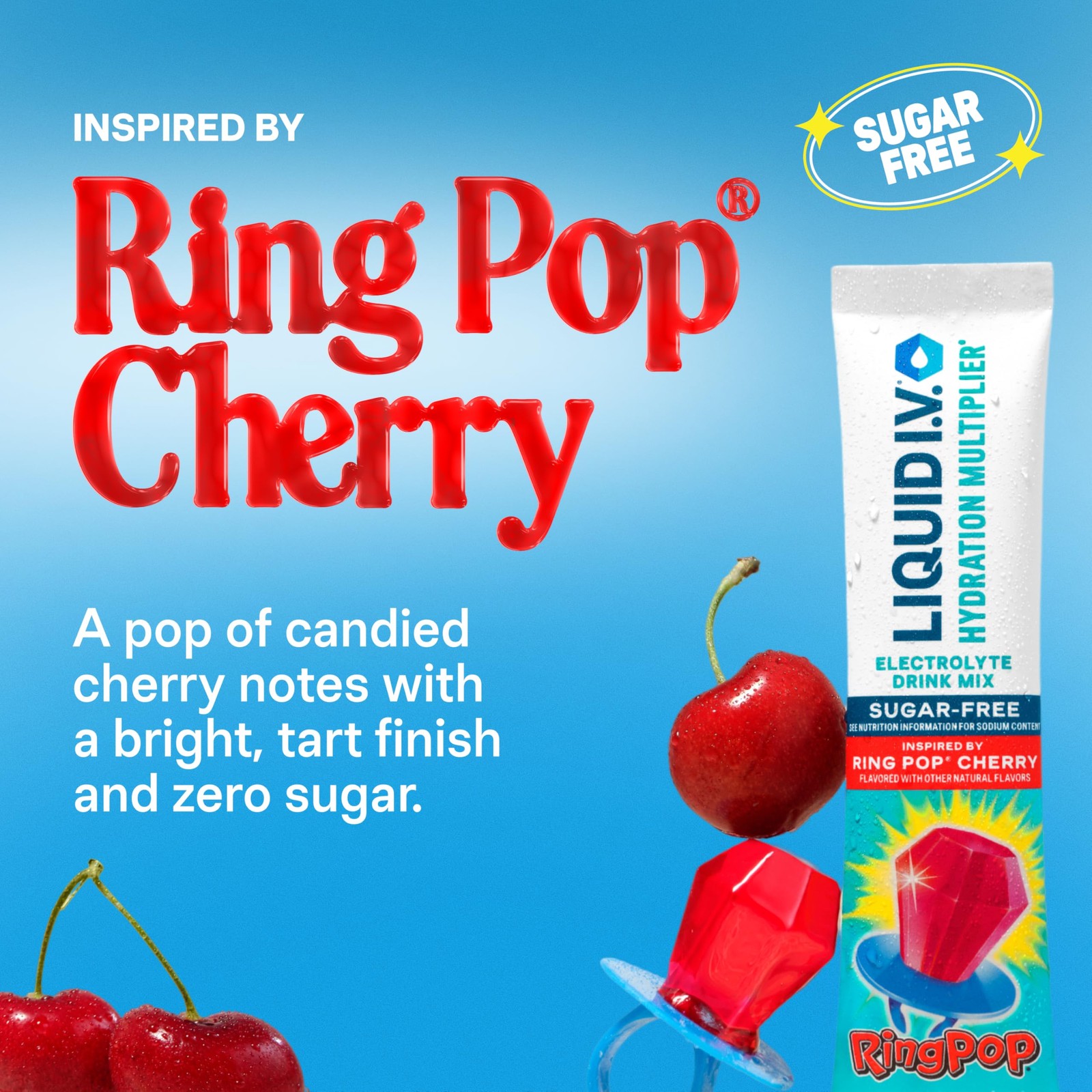 Liquid I.V. Sugar Free Hydration Electrolytes, Ring Pop, 42 Count 42