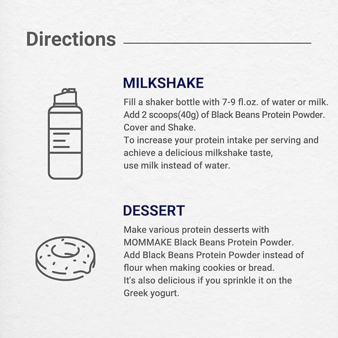 Mommake Black Beans Protein Shake Powder 0.6Lb280G Black Sesame 21G Of Plant