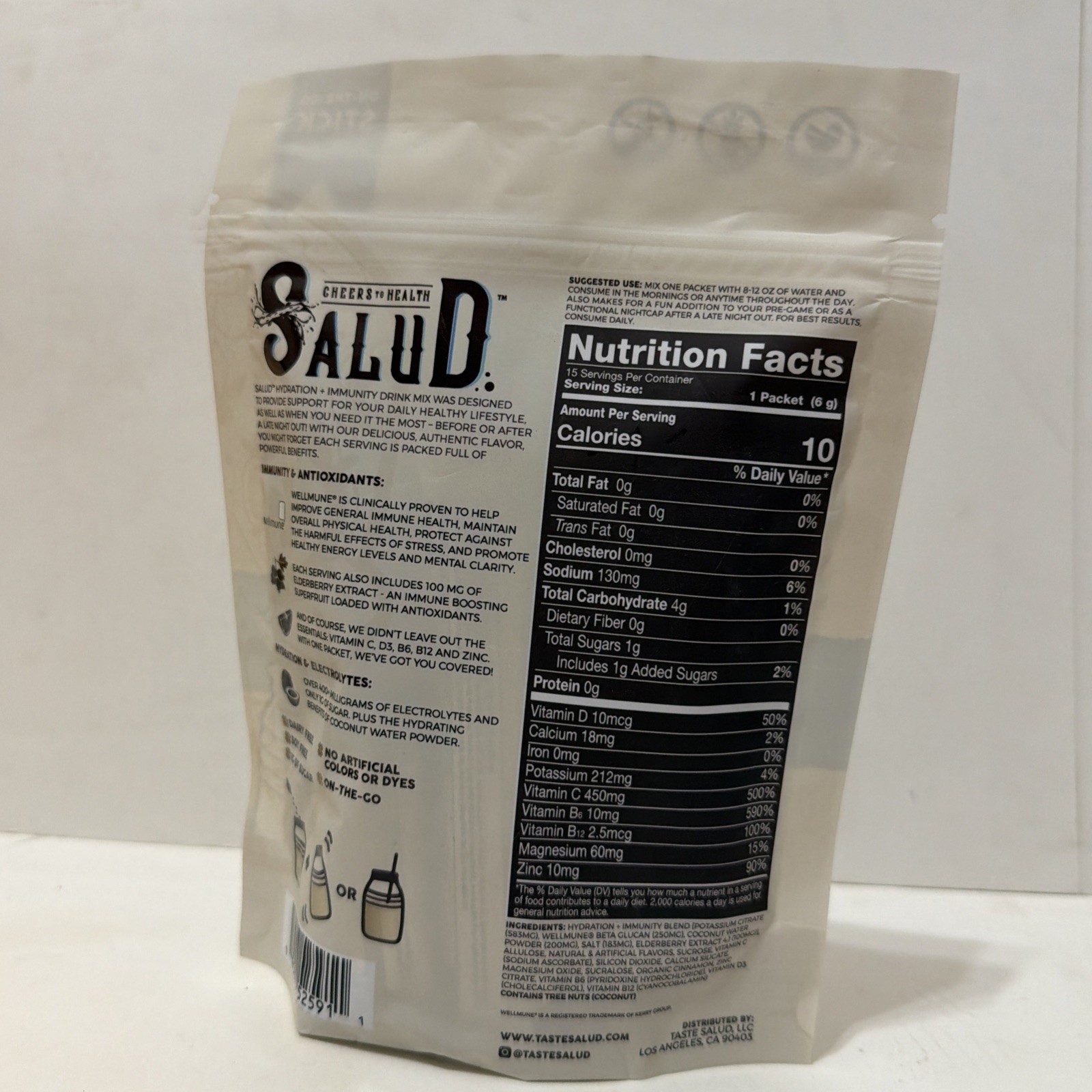 Salud Hydration & Immunity Drink Mix Comes With 15 Servings Flavor Horchata