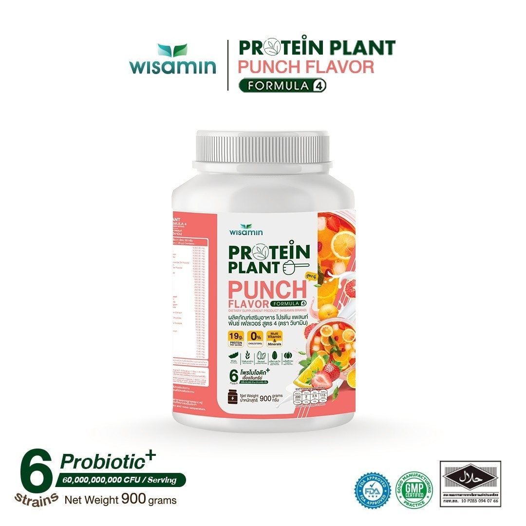 WISAMIN Plant Protein F4 Punch Flavor 900g | Organic Halal Gluten-Free Non-GMO