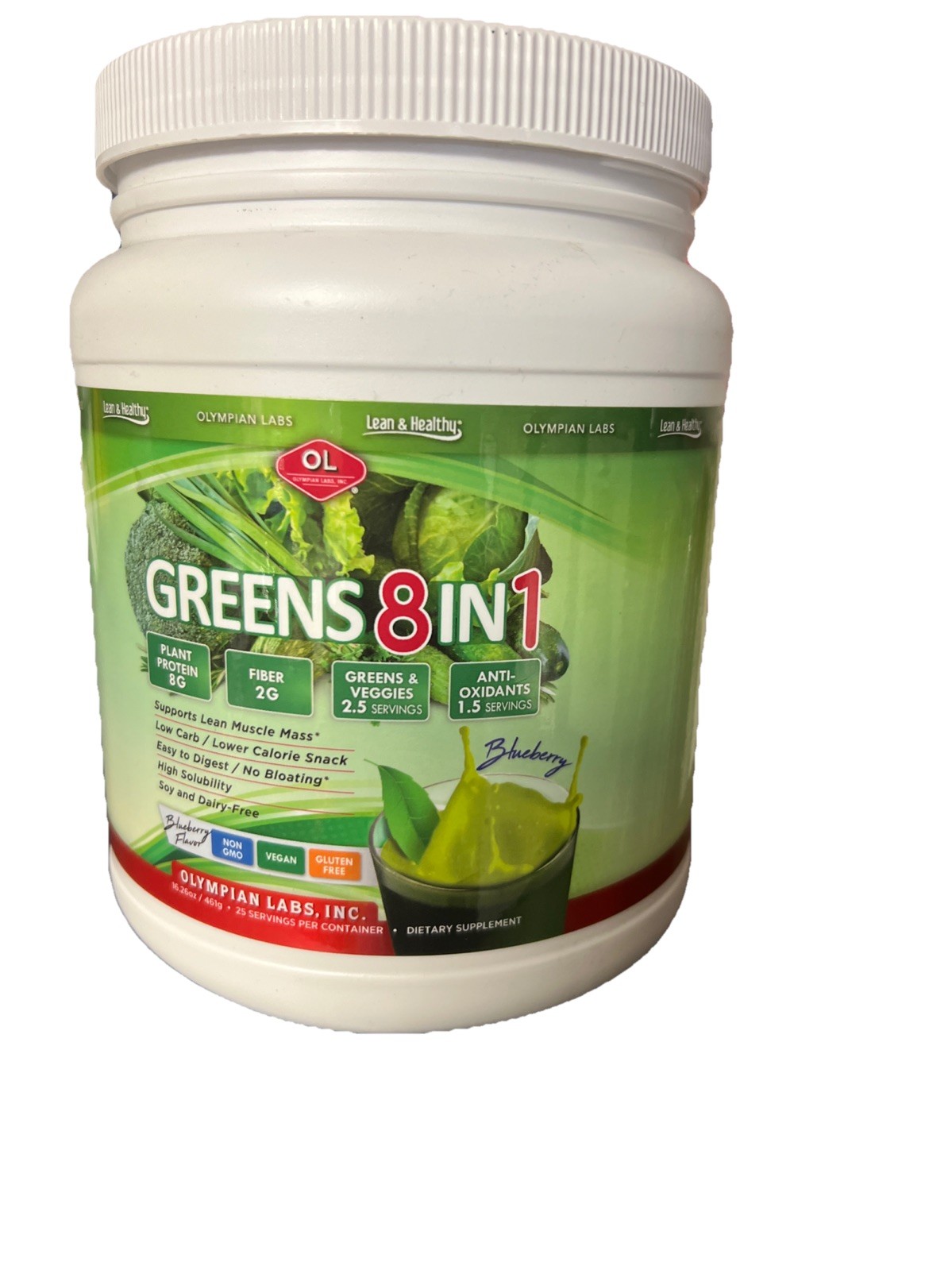 Olympian Labs Greens Protein 8 in 1 Blueberry 25 Servings