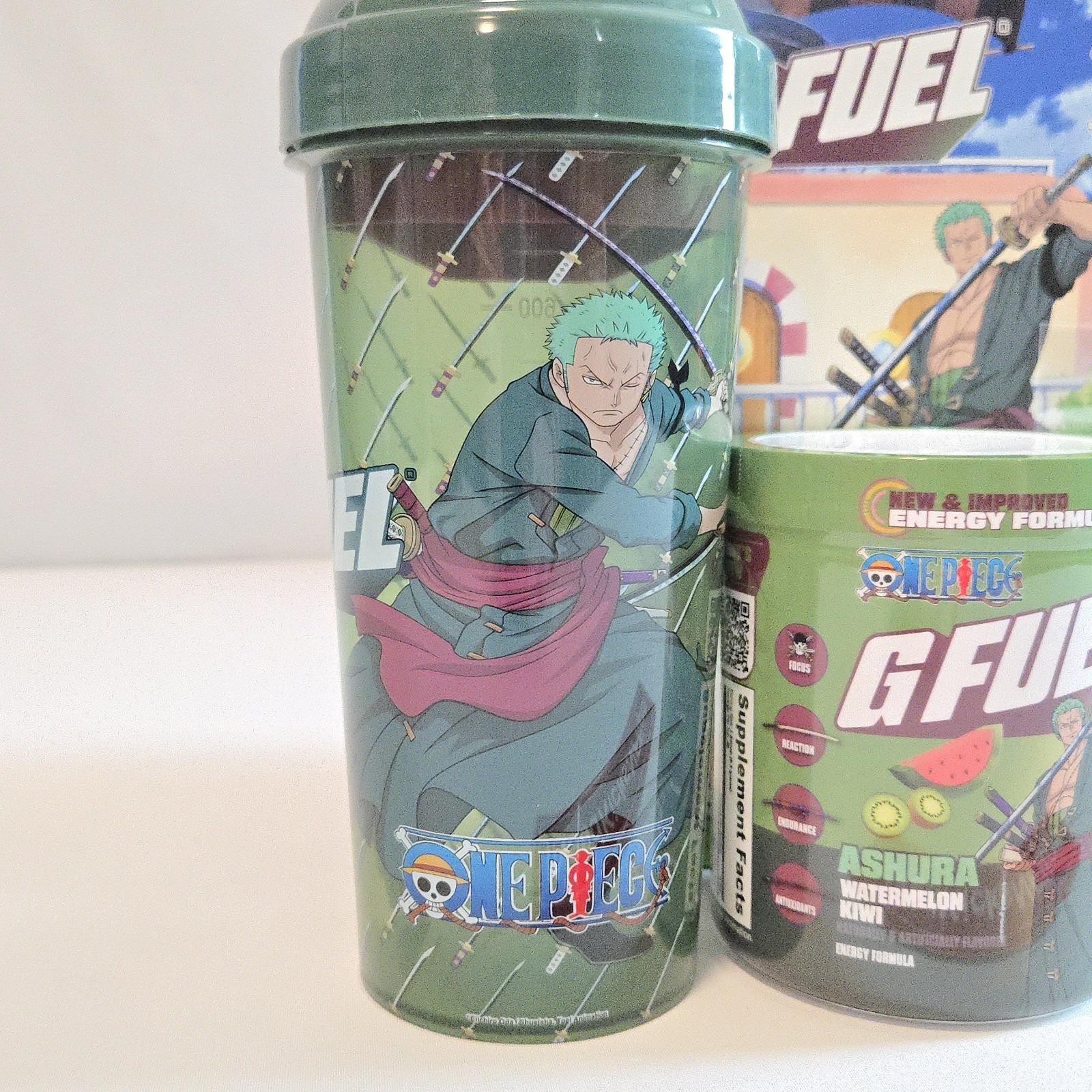 Gfuel x One Piece Zoro Ashura Collector’s Box With Shaker Cup – ENERGY NEW 2026✅
