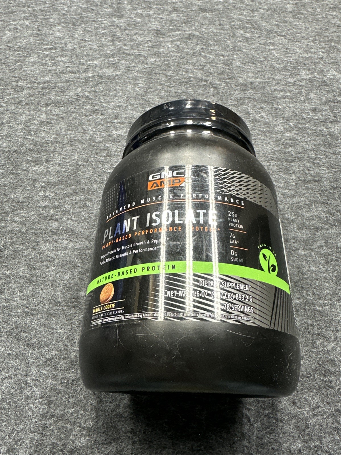 GNC Amp Plant Isolate Protein 28 Servings Vanilla Cookie 1.97 lbs EXP 8/26