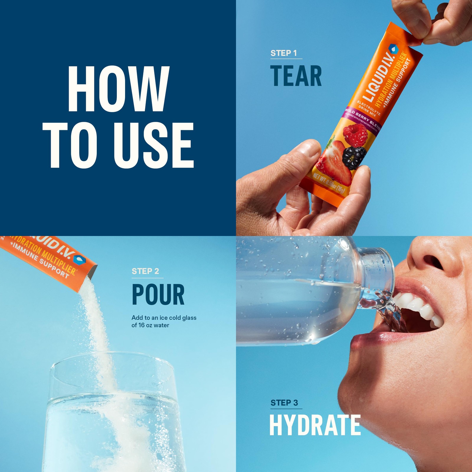 Liquid I.V. Hydration Multiplier +Immune Support – Tangerine (14 Servings)