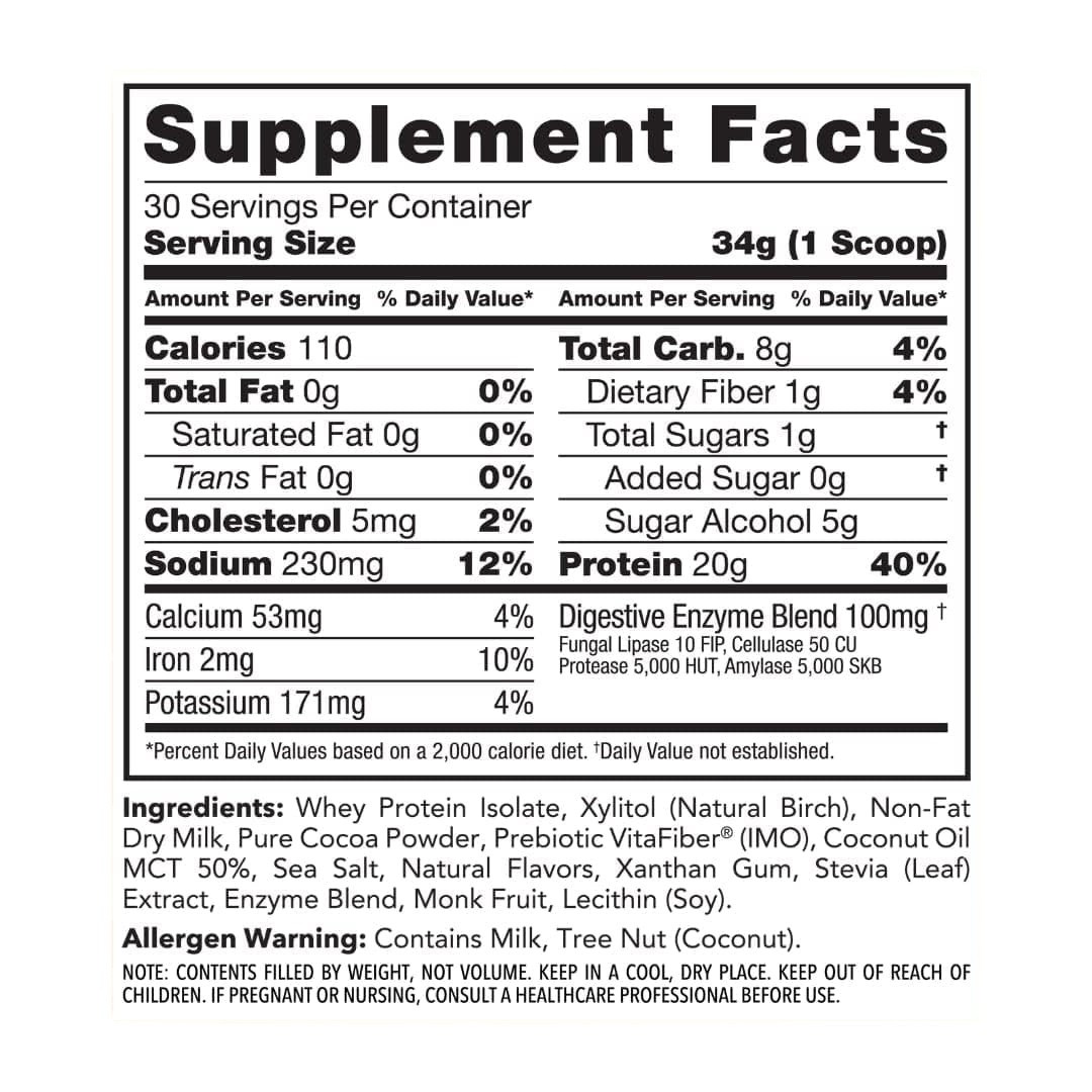 Clean Simple Eats Protein Powder Chocolate Brownie Batter 36oz 20g protein