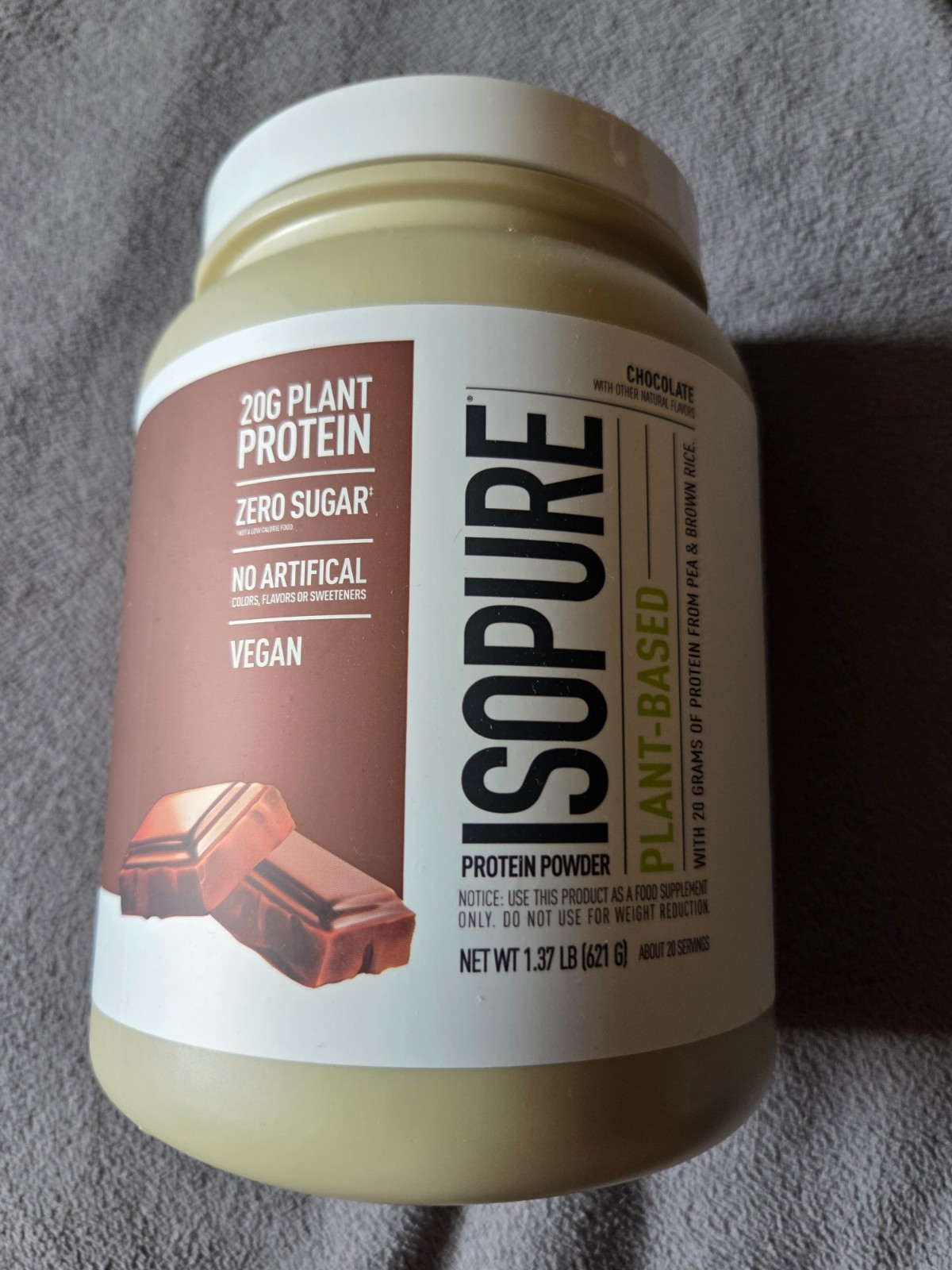 ISOPure Plant Based Protein Powder, Chocolate, 1.37lb, 20 Svgs