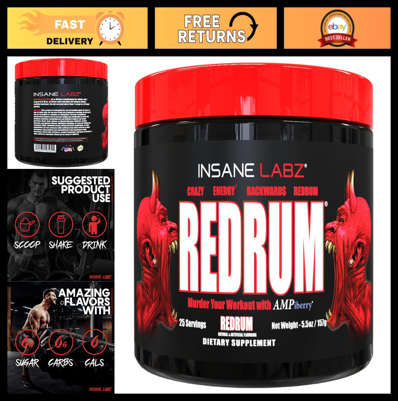 High-Stim Pre-Workout Powder for Strength & Recovery, 25 Servings, Grape Flavor,