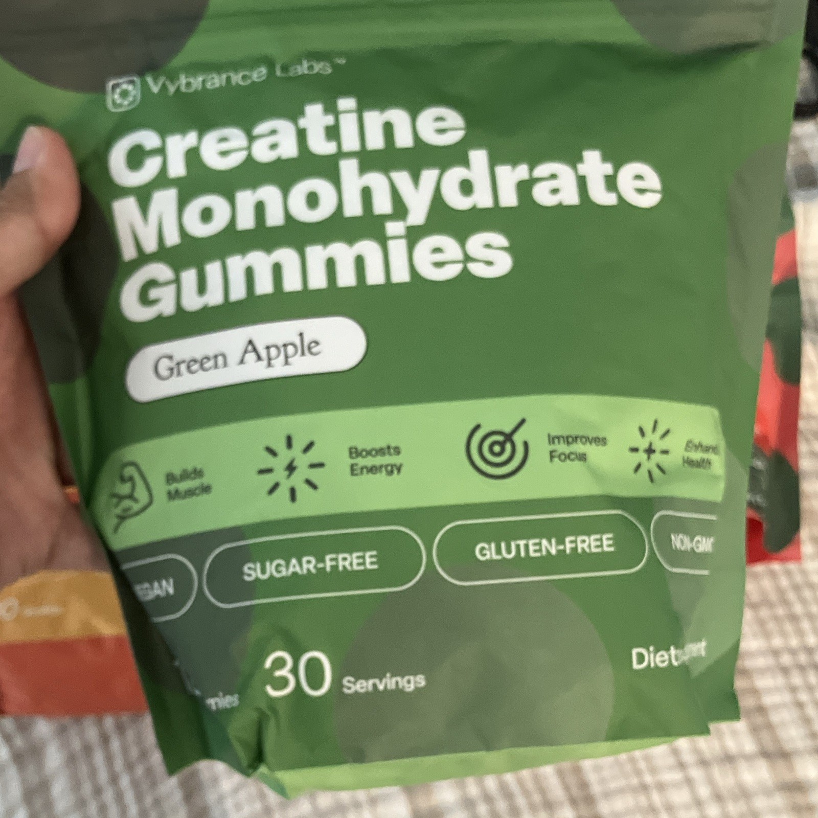 Vybrance Labs Creatine Monohydrate Gummies 30 Servings Vegan Sugar-Free