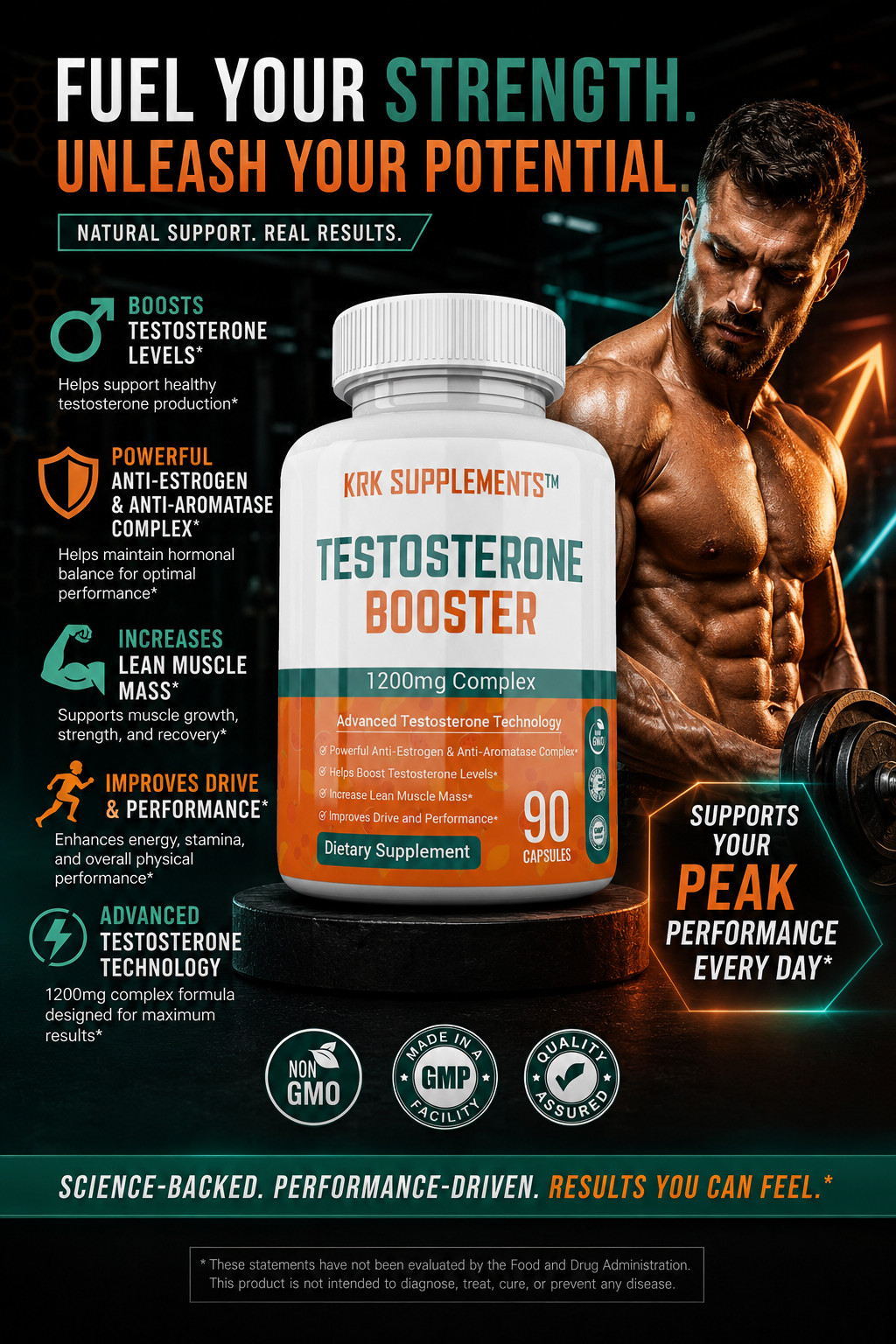 Testosterone Booster Chrysin Low Test Boost Natural Tribulus Terrestris