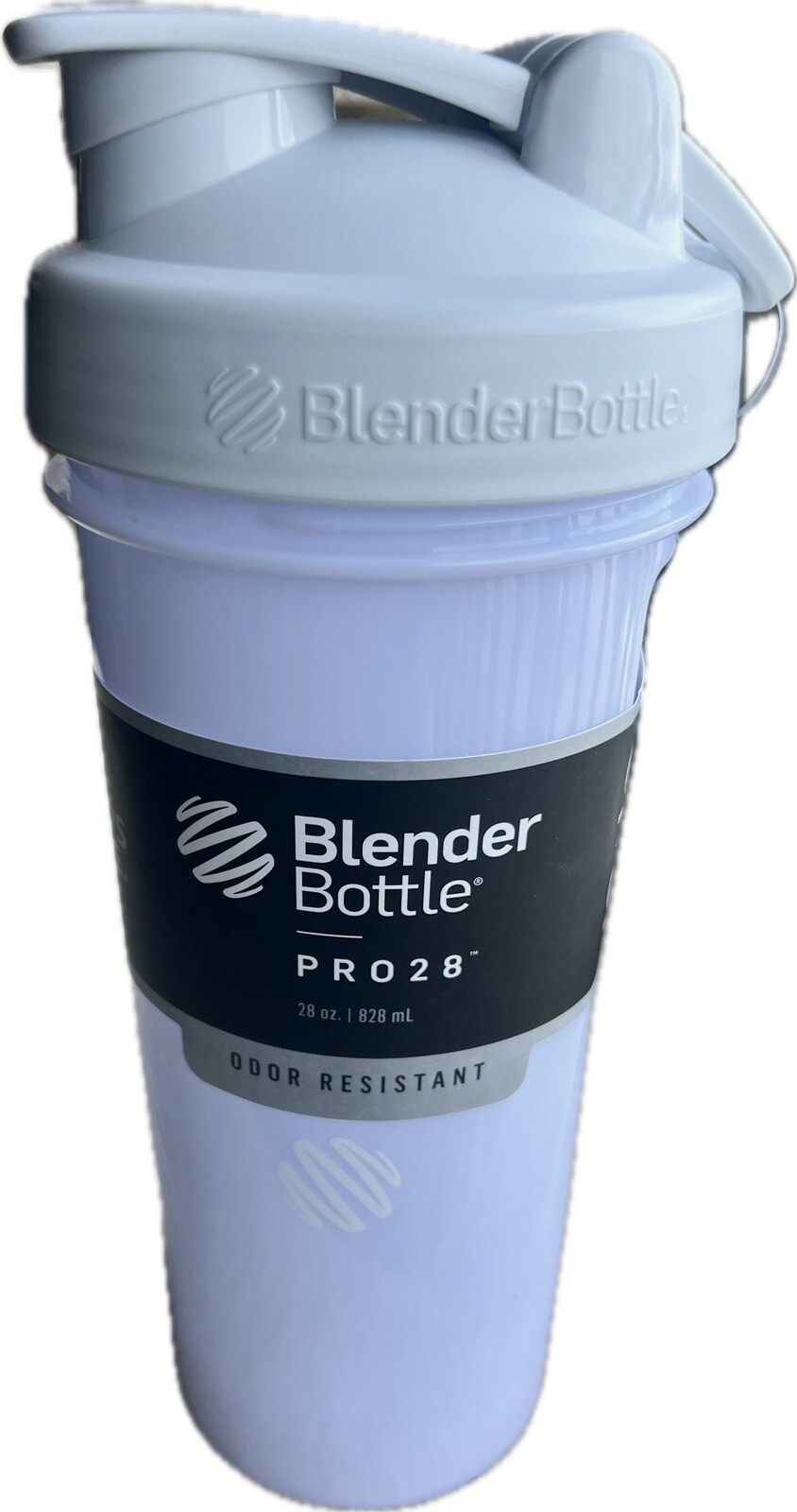 Blender Bottle 28 oz. Pro Series Shaker Bottle with Loop Top – White Color