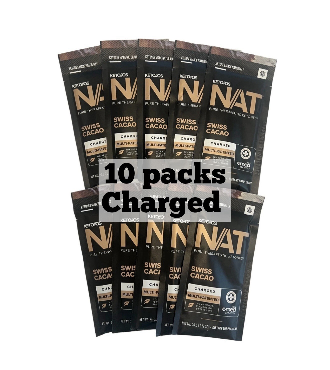 Prüvit Ketones NAT 10 Packets Charged CACAO / FREE SHIPPING Exp 03/2026