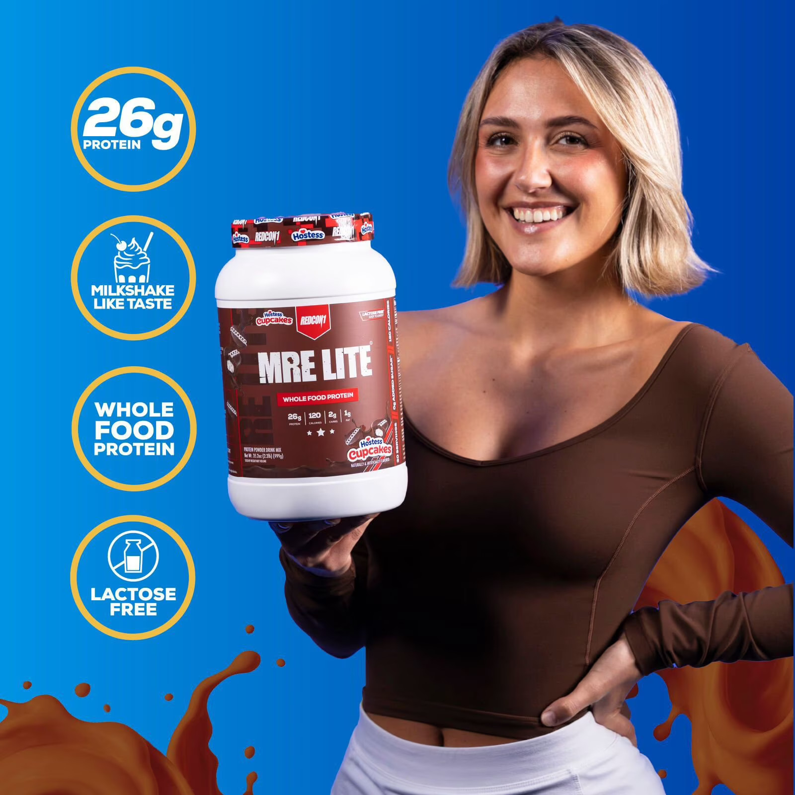Redcon1 MRE Lite Whole Food Protein Powder, Hostess Cupcakes, 2.2 Pounds