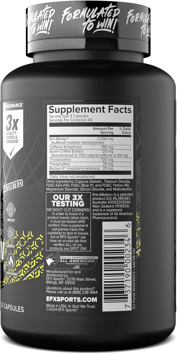 EFX SPORTS KRE ALKALYN HARDCORE Thermogenic pH Correct Creatine Monohydrate