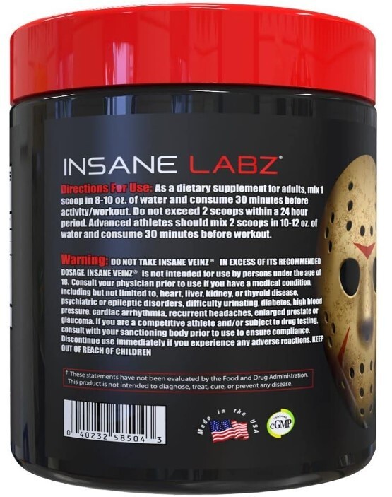 Psychotic Pre Workout Insane Veinz Apple 35 servings