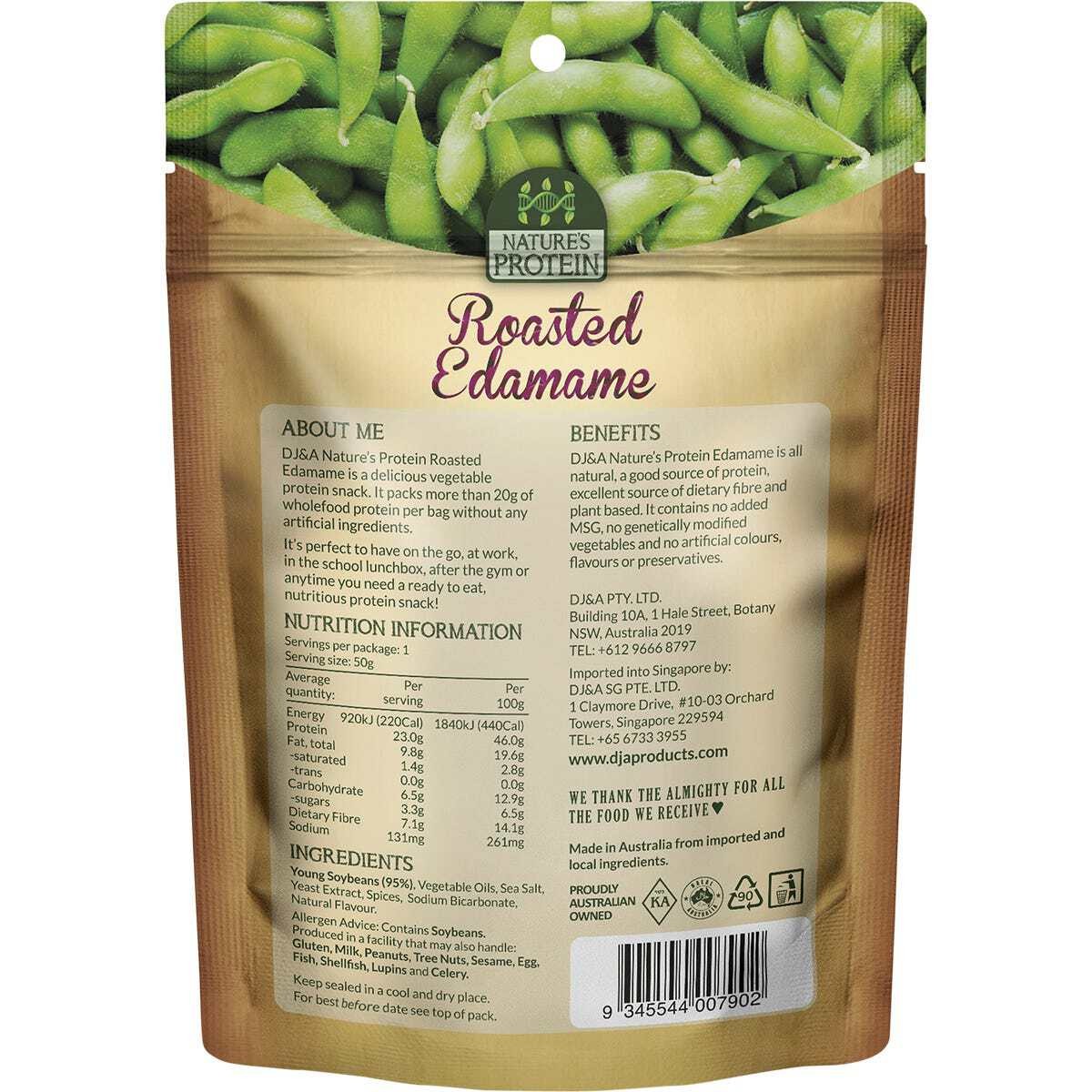 DJ&A Nature’s Protein Roasted Edamame 50g (Pack of 12)