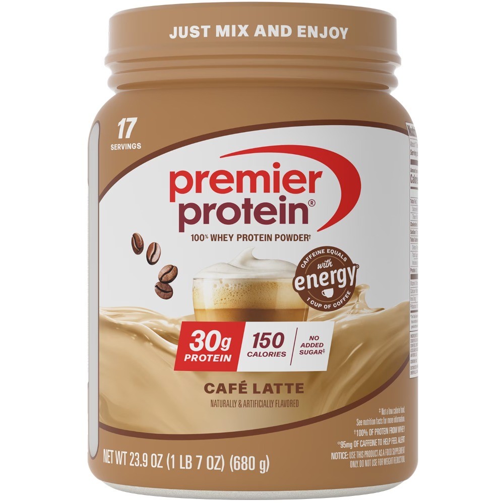 100% Whey Protein Powder, Café Latte, 30g Protein, 23.9 oz, 1.5lb