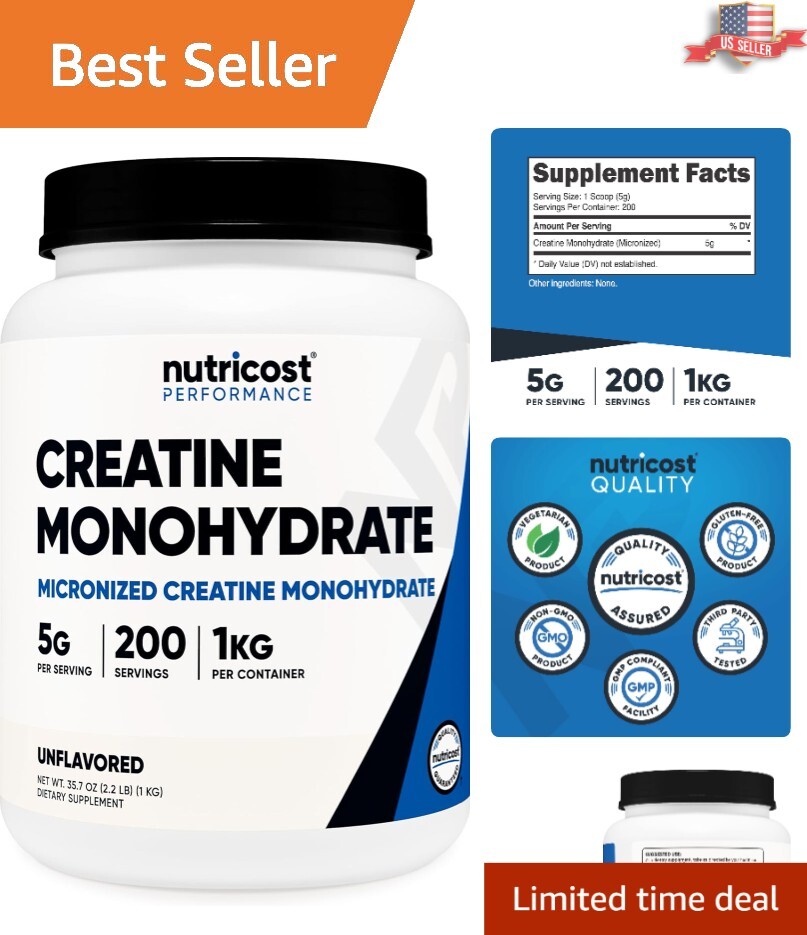 Muscle Growth Success: 5g Creatine Monohydrate Powder 1 KG – Pure Formula