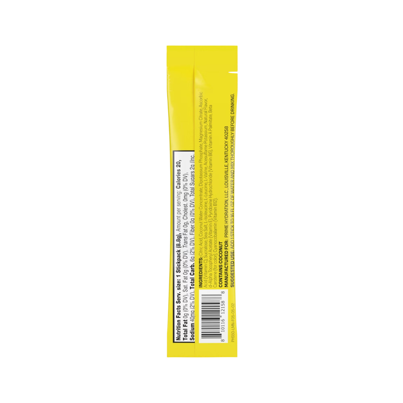Prime Hydration Stick Pack, Lemonade DOUBLE Pack (12 On The Go Sticks) EXP:01/26