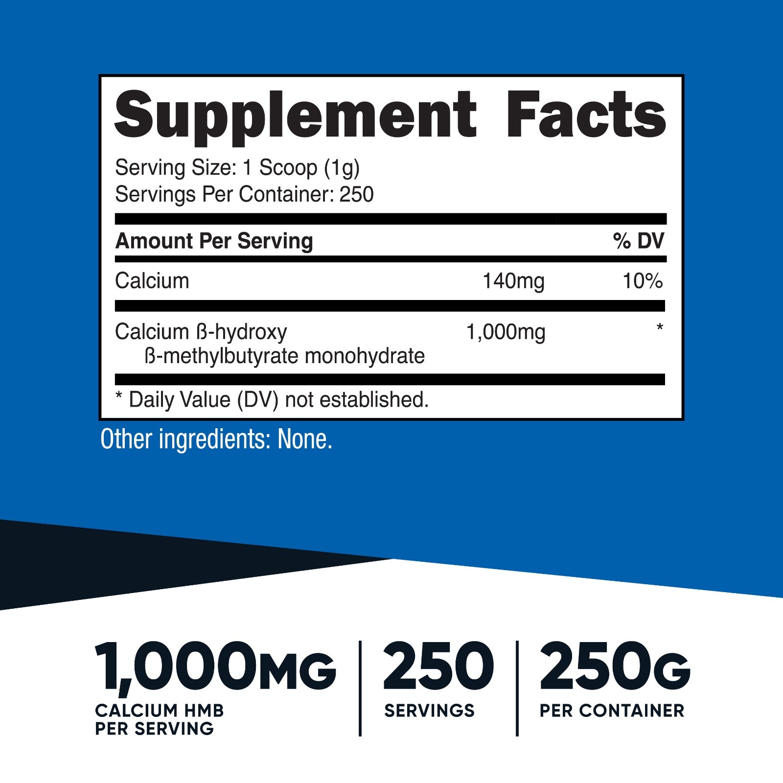 Nutricost HMB Powder (Beta-Hydroxy Beta-Methylbutyric) 250 Grams