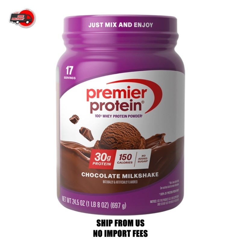 Premier Protein 100% Whey Protein Powder, Chocolate Milkshake, 30g Protein, 24.5