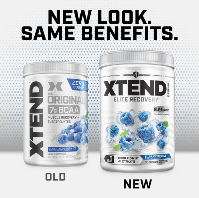 XTEND Original BCAA Powder, Blue Raspberry Ice, 30 Servings