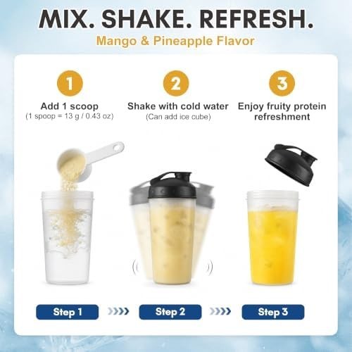 Clear Protein Drink Refresher, 10g of Whey Protein and Collagen Peptides, Zero S