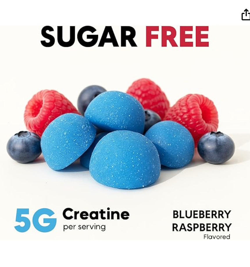 Creatine Monohydrate Gummies 5g – 120 Vegan Creatine Gummies for Muscle Growth,
