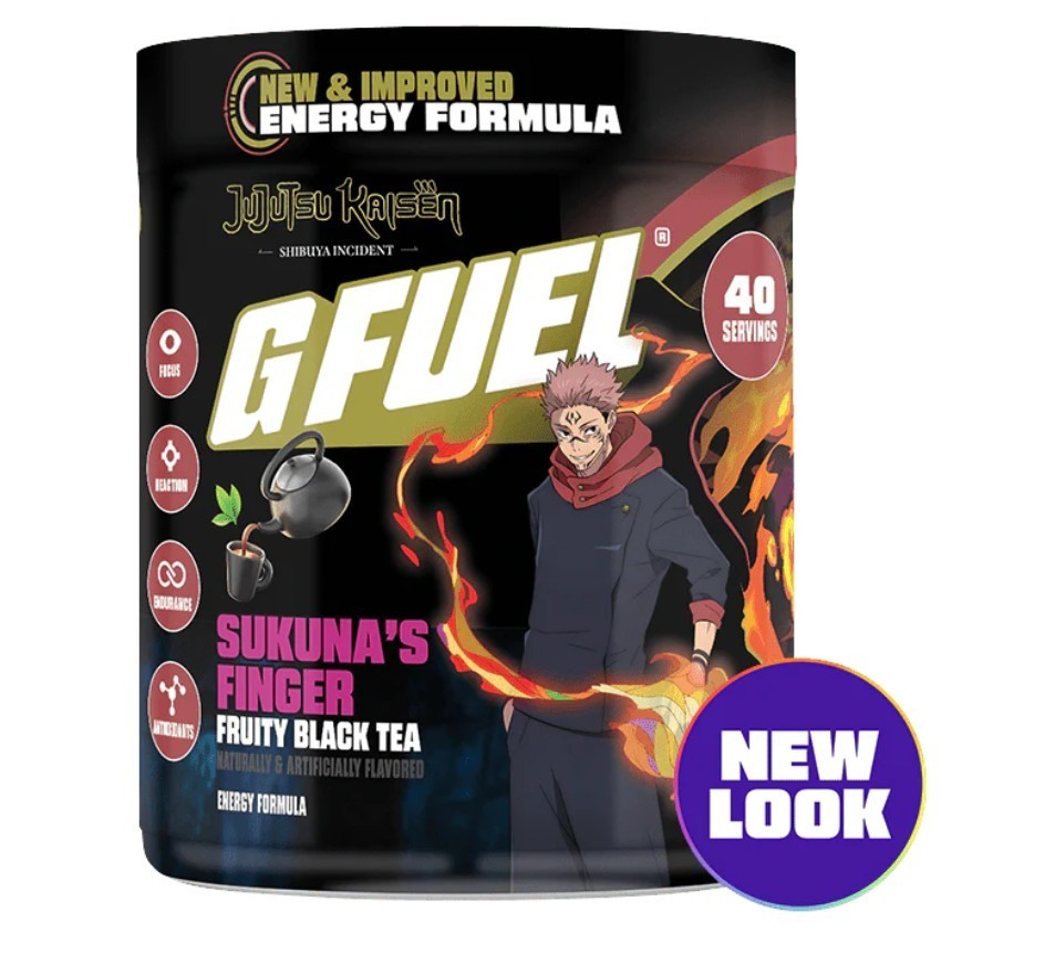 GFUEL JUJUTSU KAISEN Sukuna’s Finger 2.0 Tea Tub 40 Servings Gamma Labs G FUEL