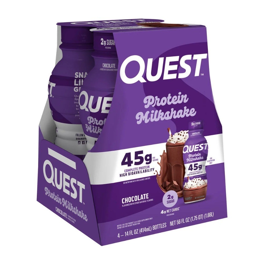 , 45g High Protein Chocolate Flavored Milkshake, Ready to Drink, 4 Count