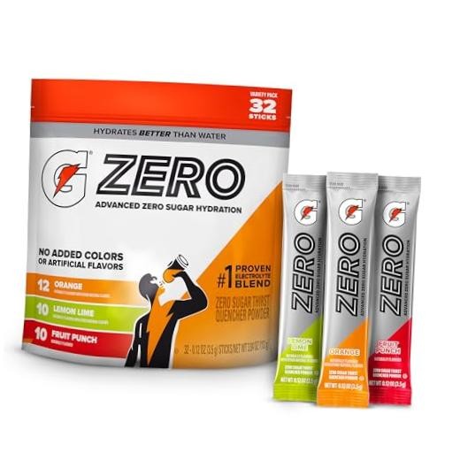 Gatorade Zero Sugar Electrolyte Powder Drink Mix, 3 Flavor Classic Variety