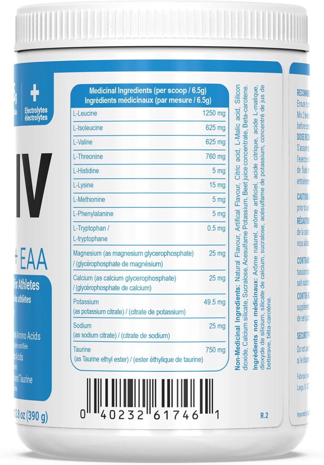 Amino IV BCAA & EAA Powder, Essential Amino Acids, Taurine, Electrolytes for Hyd