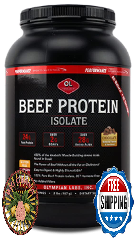 Olympian Labs Beef Protein Isolate Powder, 24g Protein, BST-Free, 2g BCAAs