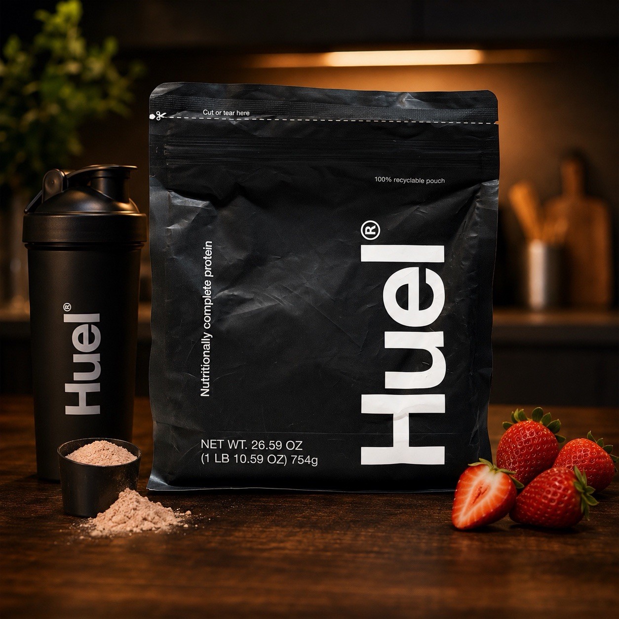 Huel Complete Protein Strawberry Vegan Protein Powder 20g 26 Servings Exp 08/26