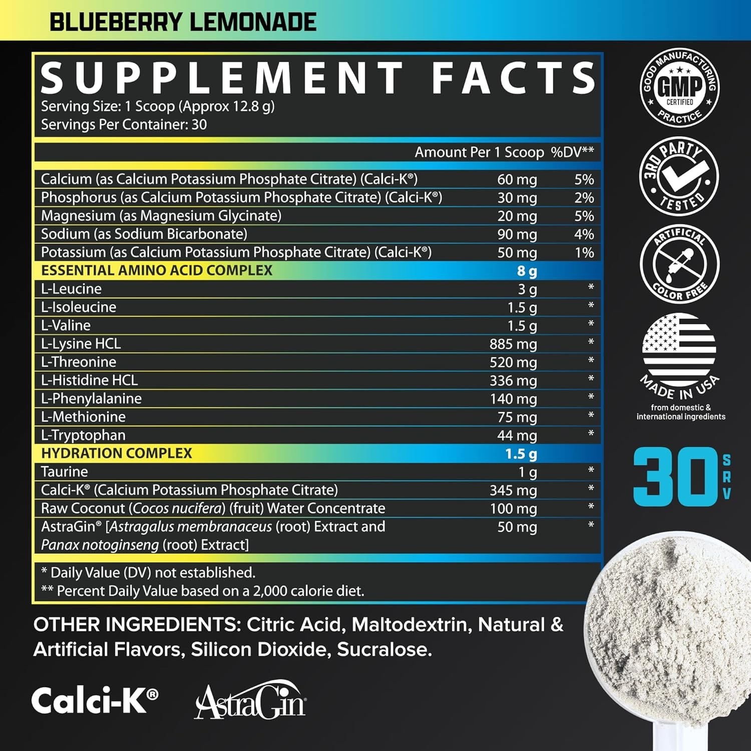 Nutrex Research EAA Hydration Powder EAAs BCAAs Electrolytes 30 Servings