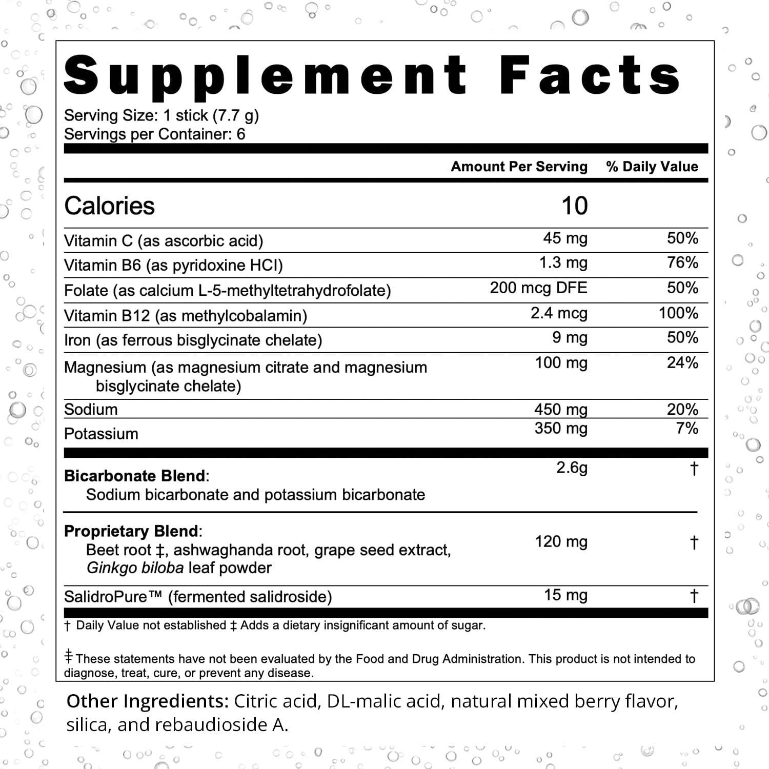 Electrolyte Hydration Packets 12 Pack Mixed Berry Flavor Support Recovery