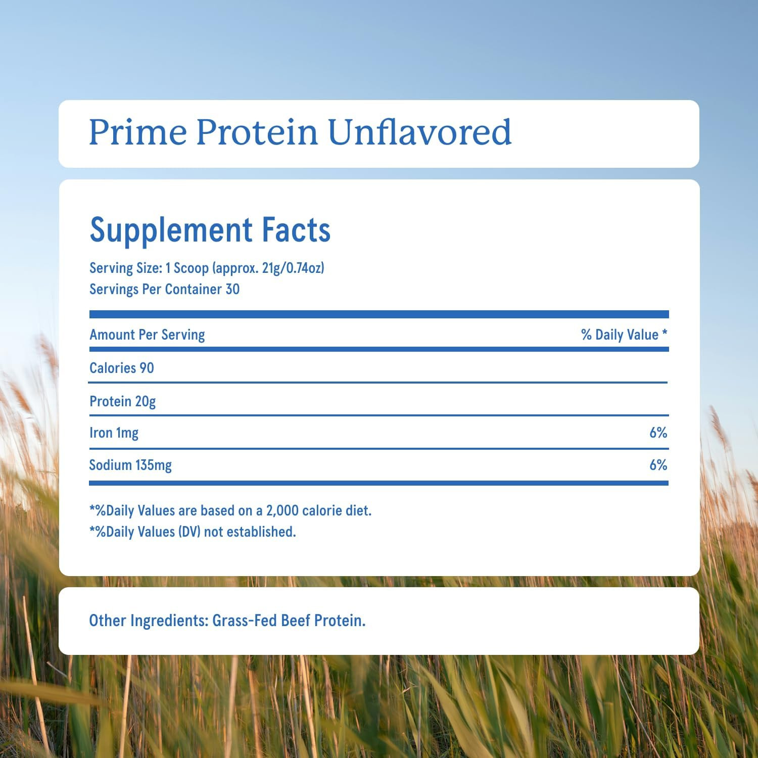 Foods Prime Protein Powder | Clean, Grass Fed Beef Protein Powder | Carnivore Pr