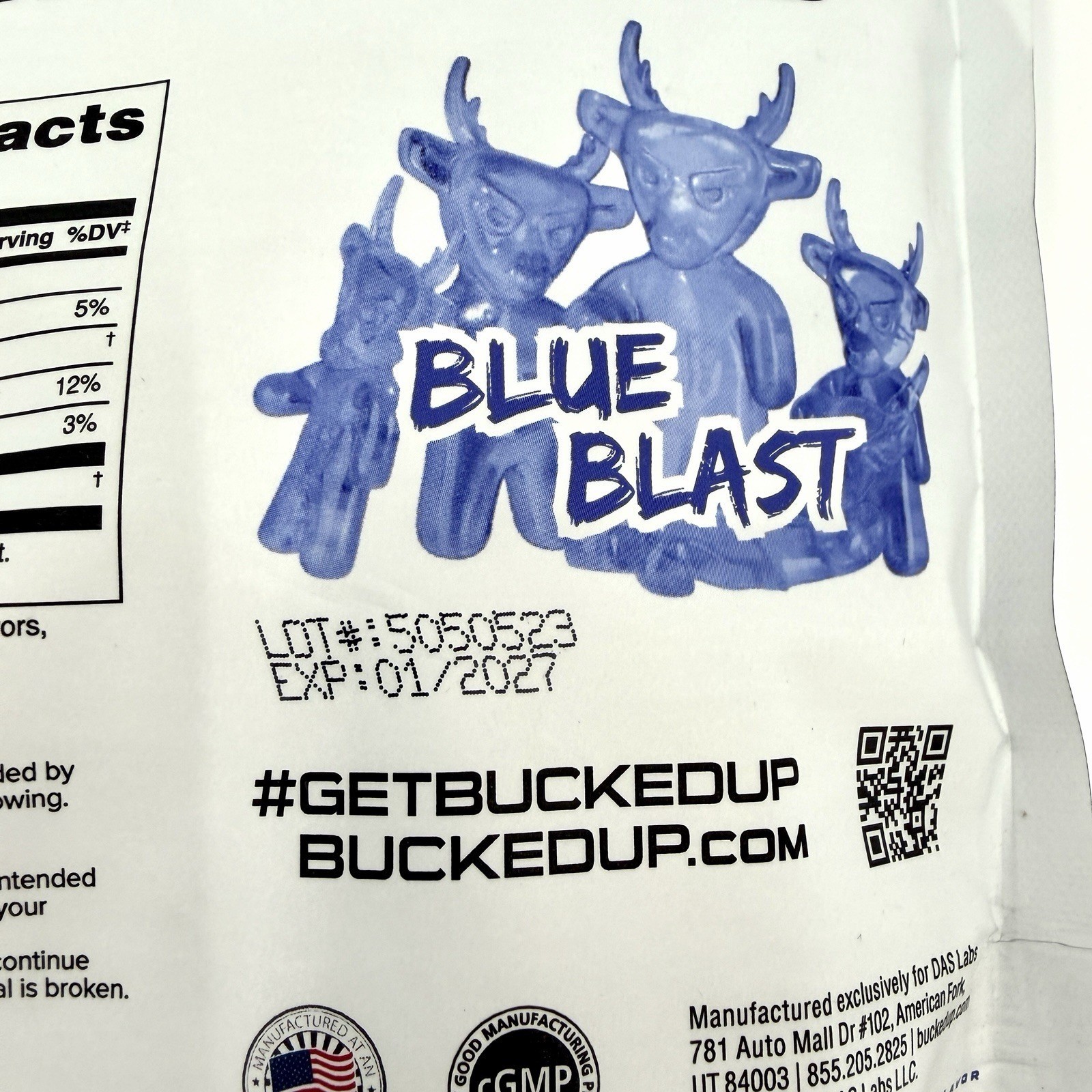 Bucked Up Creatine Gummy Bucks Blue Blast 17.4oz 20 Servings Best By 01/27 NEW